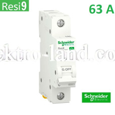 Автоматический выключатель 1Р 63А, C, 6кА, Schneider Electric RESI9 (R9F12163)